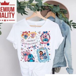 Stitch And Friends Happy Th Of July Coquette Bow Tshirt