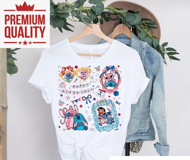 Stitch And Friends Happy 4th Of July Coquette Bow Shirt 4 Stitch And Friends Happy Th Of July Coquette Bow Tshirt