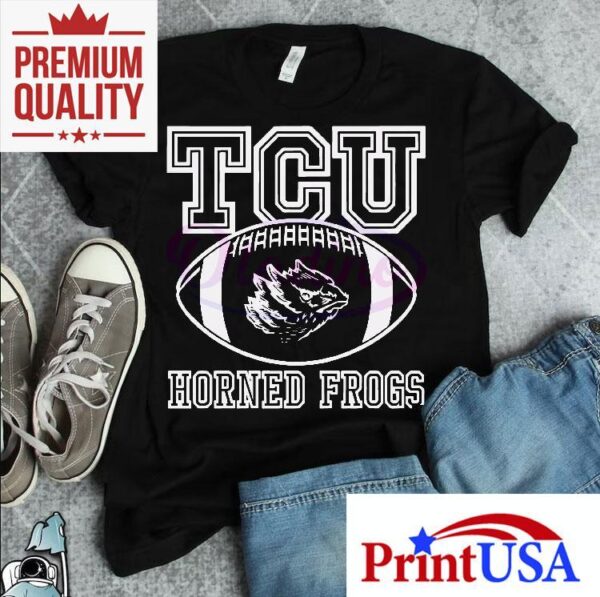 Tcu Horned Frogs Retro Football Logo Graphic Shirt