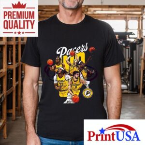 Indiana Pacers Starting Five Basketball Team Illustration Shirt