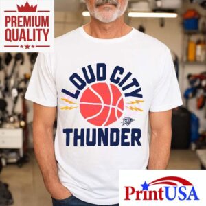 Oklahoma City Thunder Loud City Basketball Bolt Graphic Tshirt