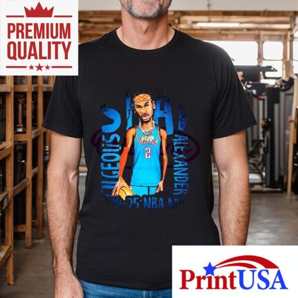 Shai Gilgeous Alexander 2024 2025 Nba Mvp Cartoon Style Shirt