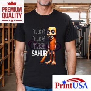 Tung Tung Tung Sahur Brainrot Meme Character With Stick Funny Tshirt