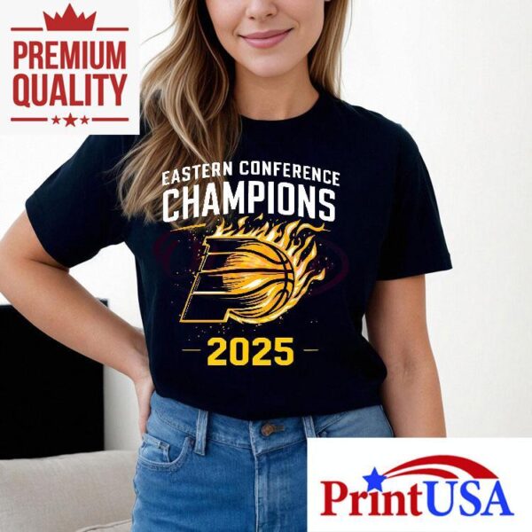 Indiana Pacers 2025 Eastern Conference Champions Basketball Clipart Shirt
