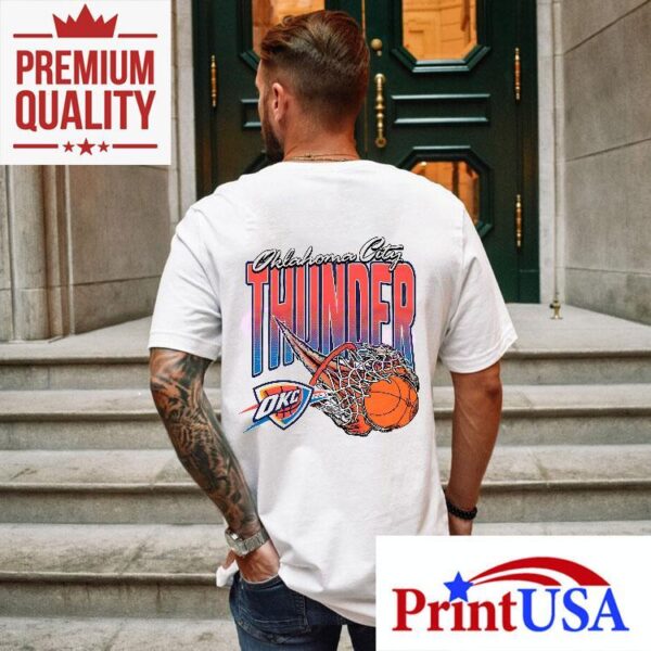 Oklahoma City Thunder Basketball On Fire Net Homage Shirt