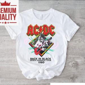 Acdc Back In Black North America Rock Tour Band Tshirt