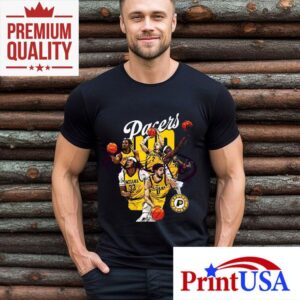Indiana Pacers Starting Five Basketball Team Illustration Tshirt