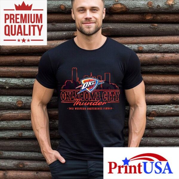 Okc Thunder 2025 Western Conference Finals Skyline Shirt
