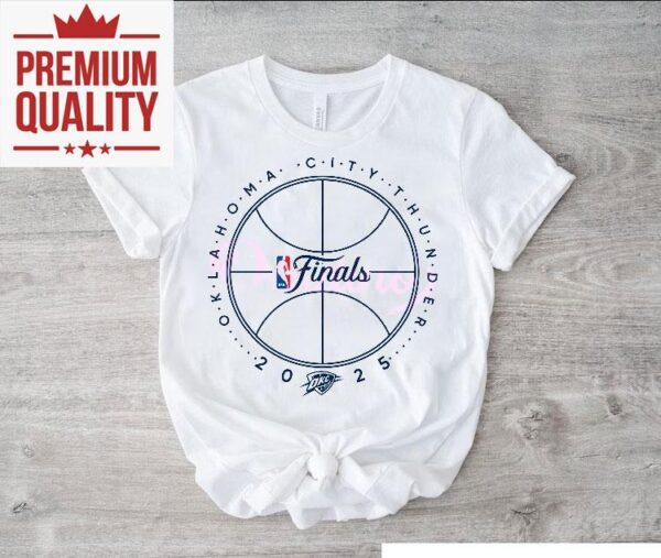 Oklahoma City Thunder 2025 Nba Finals Basketball Outline Logo Shirt