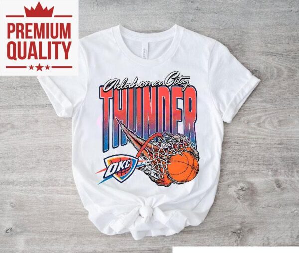 Oklahoma City Thunder Basketball On Fire Net Homage Shirt