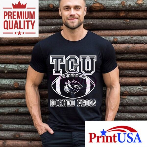 Tcu Horned Frogs Retro Football Logo Graphic Shirt